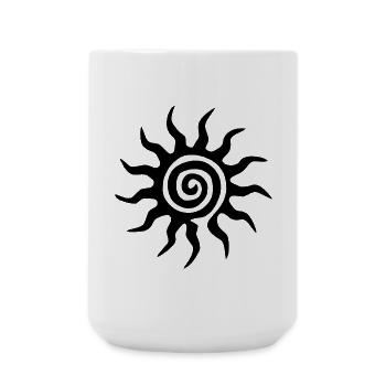 Spirale Schwarze Sonne - Große Tasse 440 ml - Weiß - Vorne