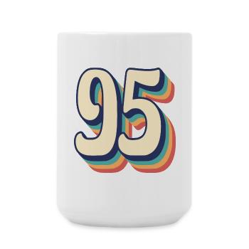 T-Shirt rétro Vintage numéro 95 quatre-vingt-quinze - Grande tasse 440 ml - blanc - Devant