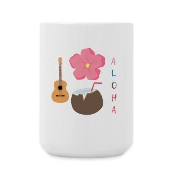 Hawaiian Harmony Designe - Große Tasse 440 ml - Weiß - Vorne