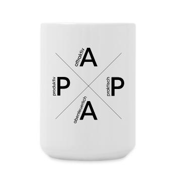 dad logo hero father motivation symbol brand icon - Large Mug 440 ml - white - Front