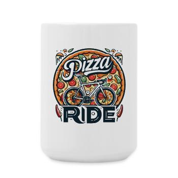 Design der Pizza-Radtour - Große Tasse 440 ml - Weiß - Vorne