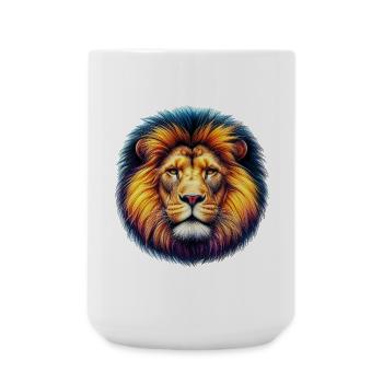 Löwe - Große Tasse 440 ml - Weiß - Vorne
