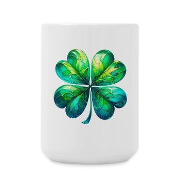 Trèfle à quatre feuilles - Grande tasse 440 ml - blanc - Devant