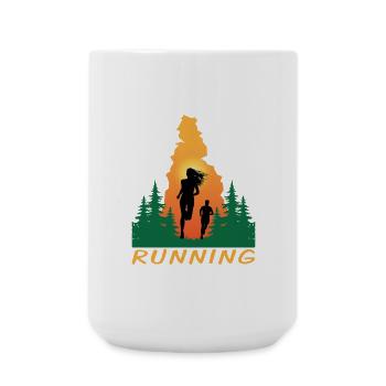 Running - Große Tasse 440 ml - Weiß - Vorne