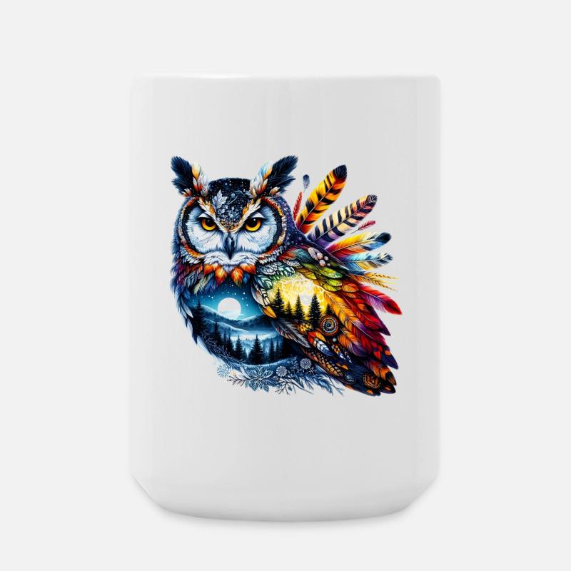 Eule - Große Tasse 440 ml - Weiß