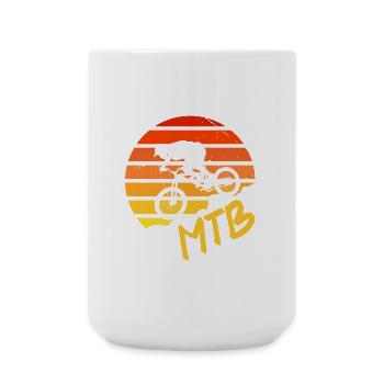 Mountainbike - Große Tasse 440 ml - Weiß - Vorne