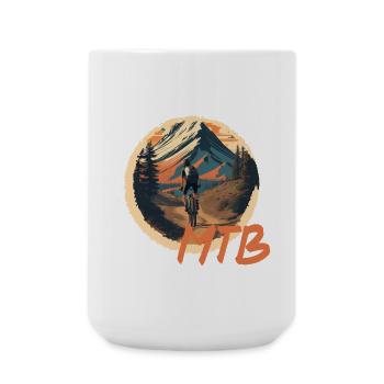 Mountainbike - Große Tasse 440 ml - Weiß - Vorne