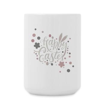 Ostergrüße mit Blüten und Pastellfarben - Große Tasse 440 ml - Weiß - Vorne