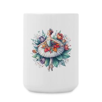 Ballet dancer with tutu - Large Mug 440 ml - white - Front