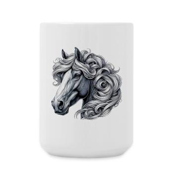 Cheval - Grande tasse 440 ml - blanc - Devant