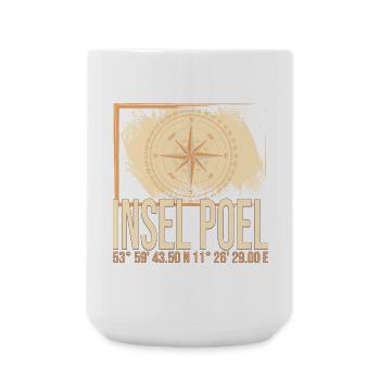 Insel Poel Koordinaten - Große Tasse 440 ml - Weiß - Vorne