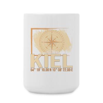 Kiel Koordinaten - Große Tasse 440 ml - Weiß - Vorne