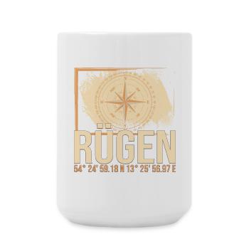 Rügen Koordinaten - Große Tasse 440 ml - Weiß - Vorne