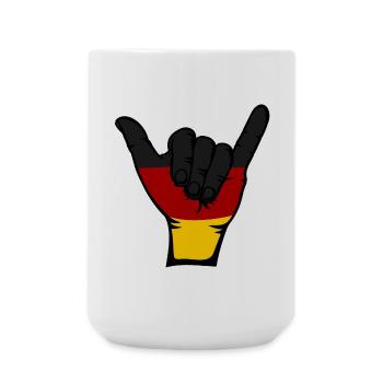 Deutschland Flagge Surfing Symbol - Große Tasse 440 ml - Weiß - Vorne