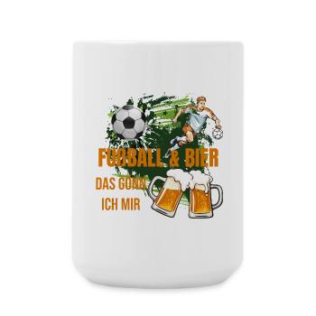Fußball & Bier - Das gönn ich mir - Große Tasse 440 ml - Weiß - Vorne