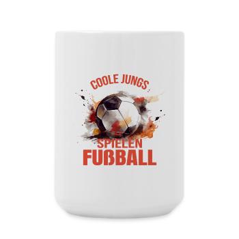 Coole Jungs spielen Fußball - Große Tasse 440 ml - Weiß - Vorne