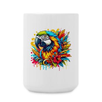 Papagei - Große Tasse 440 ml - Weiß - Vorne