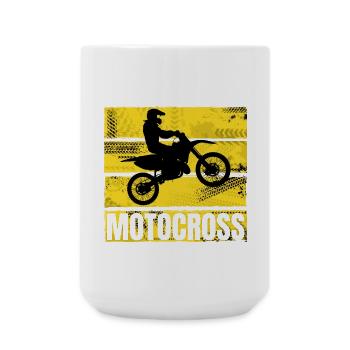 Motocross - Große Tasse 440 ml - Weiß - Vorne