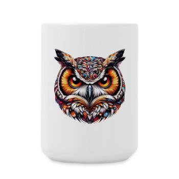 Eule - Große Tasse 440 ml - Weiß - Vorne