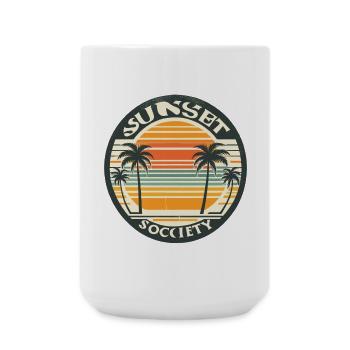 Sonnenuntergang mit Palmen - Große Tasse 440 ml - Weiß - Vorne