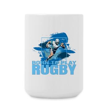 Born to play Rugby - Große Tasse 440 ml - Weiß - Vorne