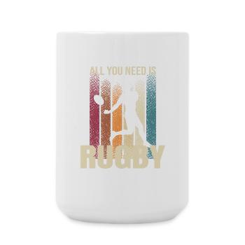 All you Need is Rugby - Große Tasse 440 ml - Weiß - Vorne