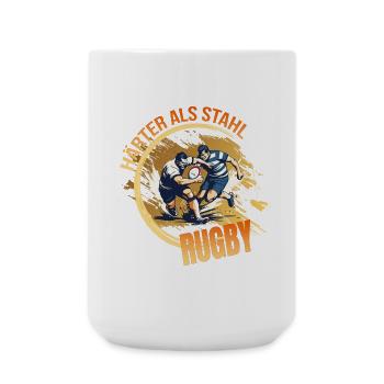 Härter als Stahl - Rugby - Große Tasse 440 ml - Weiß - Vorne