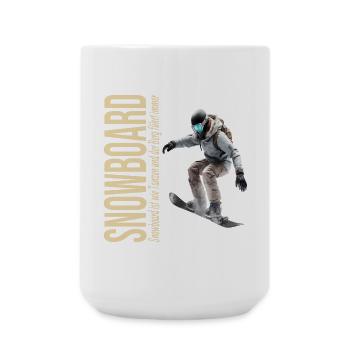 Snowboard ist wie tanzen und der Berg führt immer - Große Tasse 440 ml - Weiß - Vorne