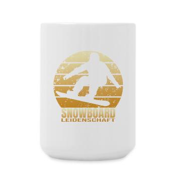 Snowboard Leidenschaft - Große Tasse 440 ml - Weiß - Vorne