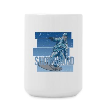 Snowboard - Große Tasse 440 ml - Weiß - Vorne