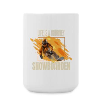 Life is a journey - Snowboarden - Große Tasse 440 ml - Weiß - Vorne