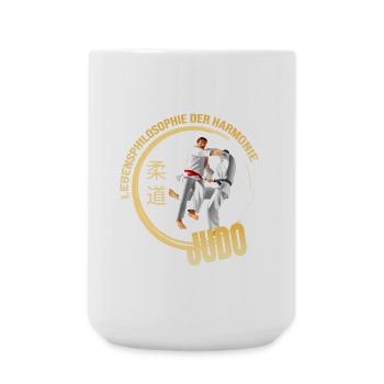 Lebensphilosophie der Harmonie - Judo - Große Tasse 440 ml - Weiß - Vorne