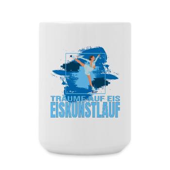 Träume auf Eis - Eiskunstlaufen - Große Tasse 440 ml - Weiß - Vorne