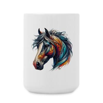 Pferd - Große Tasse 440 ml - Weiß - Vorne