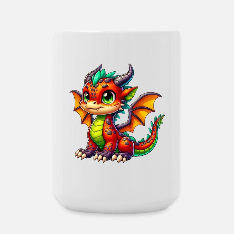 Drache - Große Tasse 440 ml - Weiß