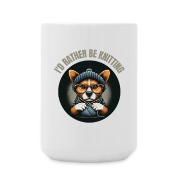 Je préfère tricoter - Grande tasse 440 ml - blanc - Devant