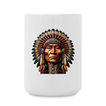 Amérindien Peau rouge d’Amérique - Grande tasse 440 ml - blanc - Devant