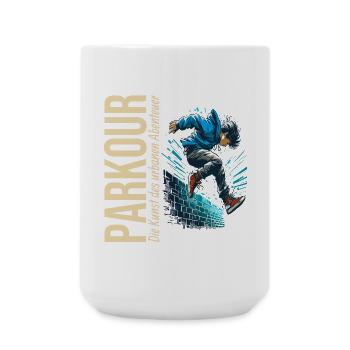 Parkour: Die Kunst des urbanen Abenteuers - Große Tasse 440 ml - Weiß - Vorne