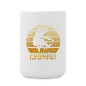 Parkour Leidenschaft - Große Tasse 440 ml - Weiß - Vorne