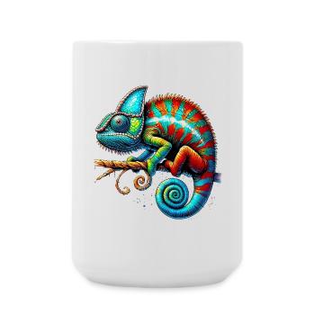 Chamäleon - Große Tasse 440 ml - Weiß - Vorne