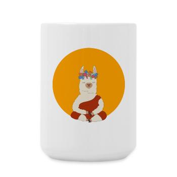 Meditating Lama - Large Mug 440 ml - white - Front