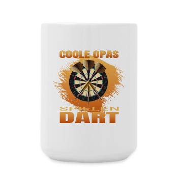 Coole Opas spielen Dart - Große Tasse 440 ml - Weiß - Vorne
