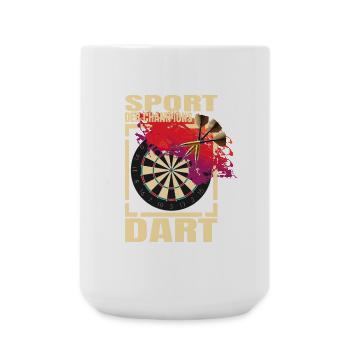 Sport der Champions - Dart - Große Tasse 440 ml - Weiß - Vorne