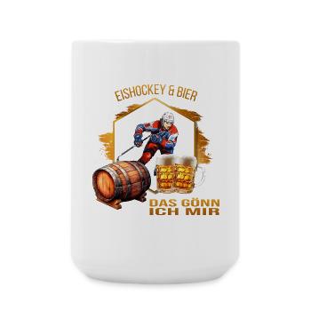 Eishockey & Bier - Das gönn ich mir - Große Tasse 440 ml - Weiß - Vorne