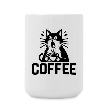 Katzen-Kaffee - Große Tasse 440 ml - Weiß - Vorne
