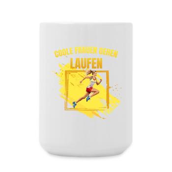 Coole Frauen gehen Laufen - Große Tasse 440 ml - Weiß - Vorne