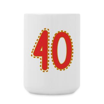 40. 40 YEARS. 40th ANNIVERSARY. 40 YEARS ANNIVERSARY. - Large Mug 440 ml - white - Front