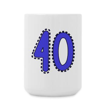 40. 40 JAHRE. 40. JAHRESTAG. 40-JÄHRIGES JUBILÄUM. - Große Tasse 440 ml - Weiß - Vorne