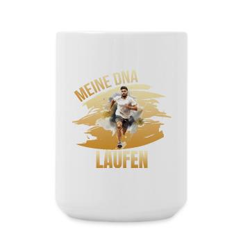 Meine DNA - Laufen - Große Tasse 440 ml - Weiß - Vorne