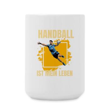 Handball ist mein Leben - Große Tasse 440 ml - Weiß - Vorne